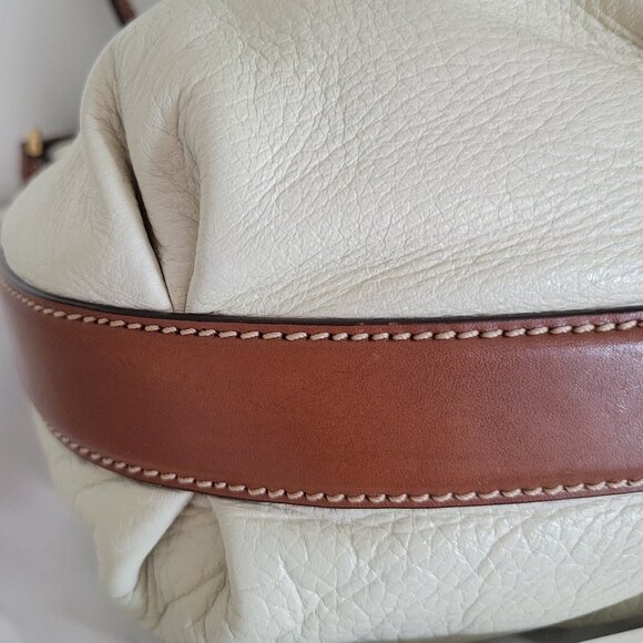 Salvatore Ferragamo Gancini Shoulder Bag Ivory and Brown Leather Gold Hardware - Picture 10 of 15